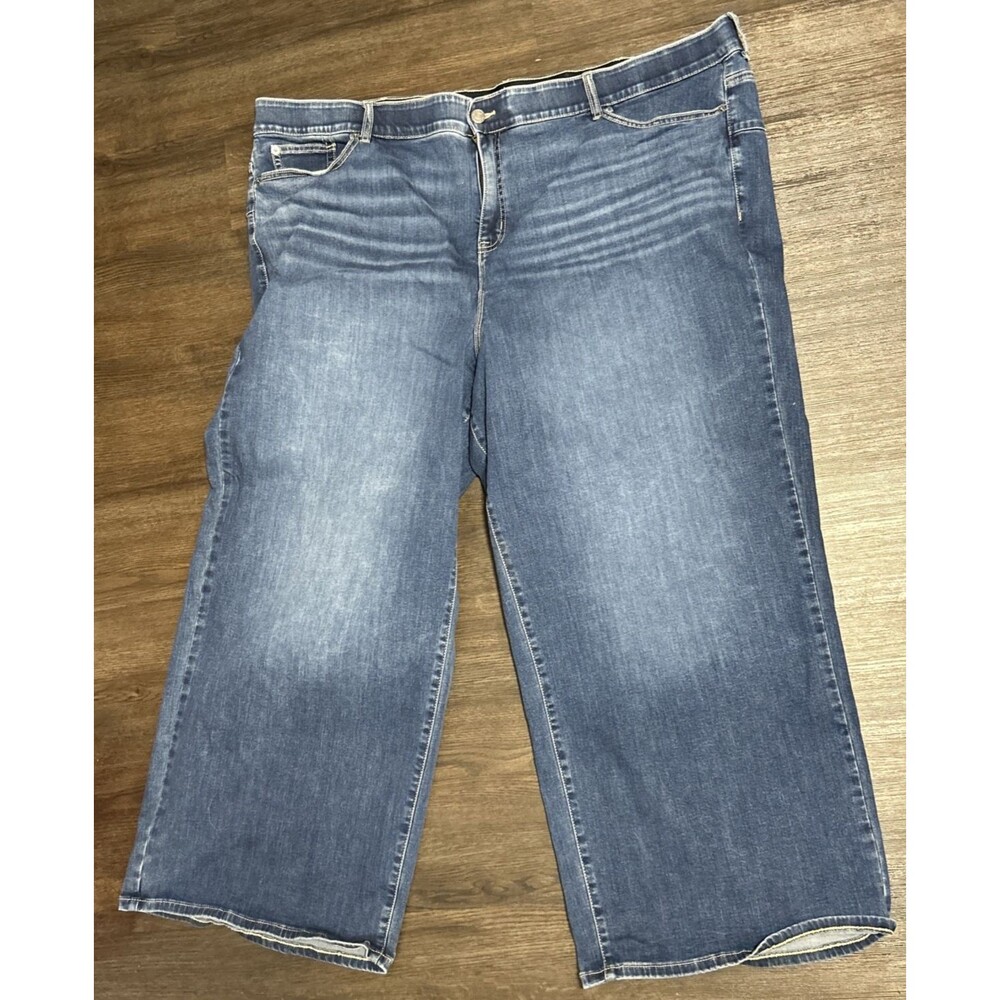 Torrid Bombshell Wide Leg Super Soft Jeans Plus 30R Blue Medium Wash Stretch